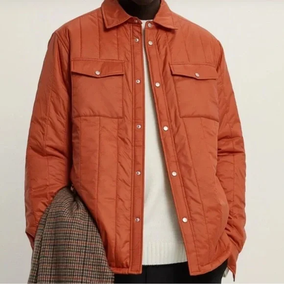 RARE High Quality Zara Man’s Quilted Shirt Jacket Shacket Pockets, lightweight L - Picture 4 of 13